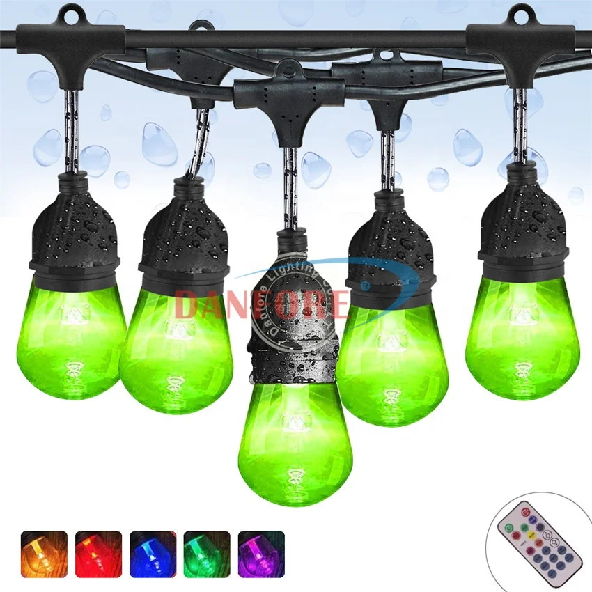 48ft indoor and outdoor S14 waterproof connectable RGB nation  led string light with remote control