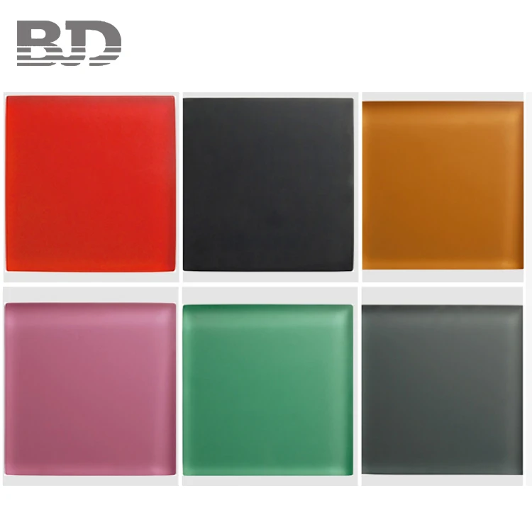 10x10 cm red glitter crystal clear glass mosaic tile for kitchen