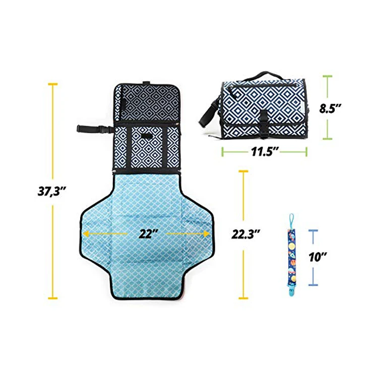 
Lightweight Travel Station Kit Portable Diaper Changing Pad Clutch 