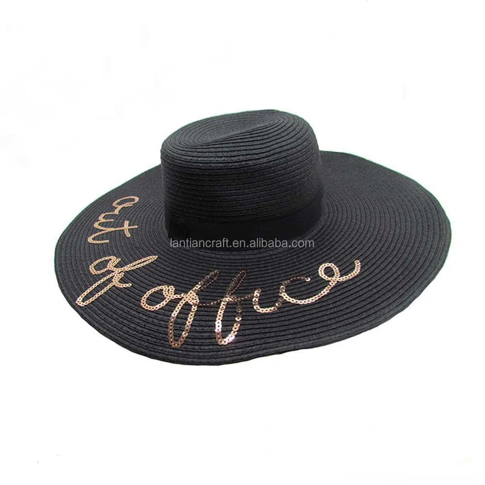 Модная женская летняя Складная Соломенная пляжная Панама с широкими полями и вышивкой буквами