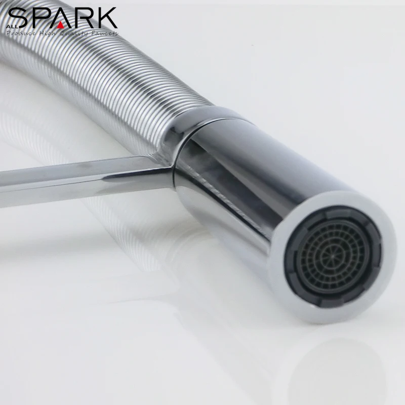 Copper spring chrome kitchen faucets