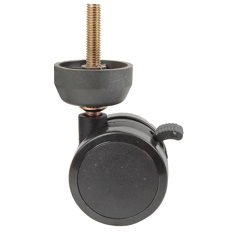 Black 50mm 2 inch castor wheel U bracket pu edge chair caster sofa leg with castor