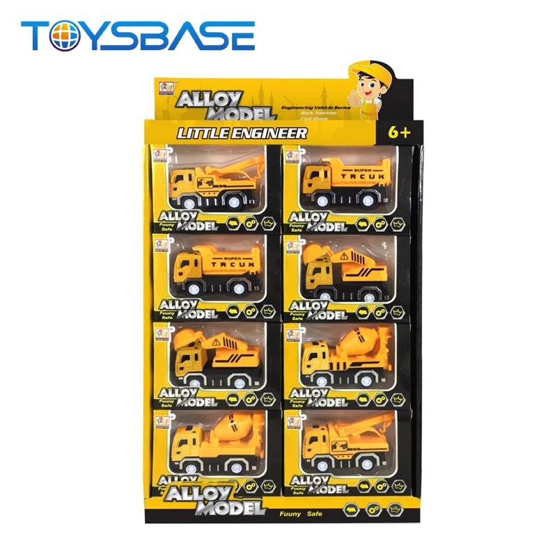 Importadora de Juguetes Chinos High Quality 8PCS Yellow Construction Truck Set Alloy Toy Car