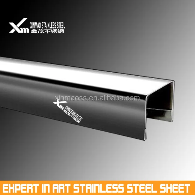 
Good quality 304 stainless steel U channel for apartment decorative skirting 