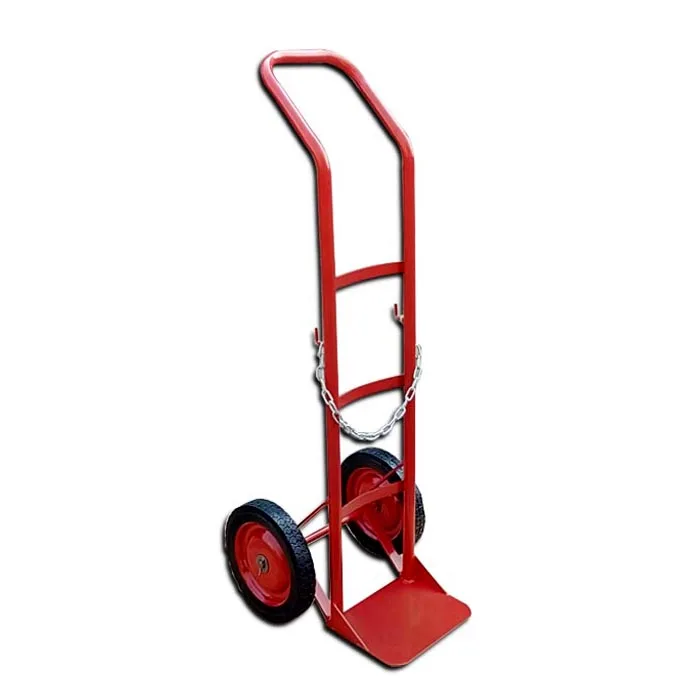 Steel gas cylinder carts hand hydraulic Trolley with two wheels