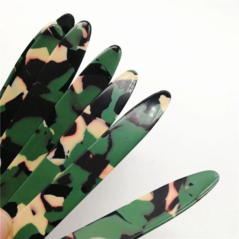 Cheap Unique mezraab mizrap long and thin Oud Feather Guitar Pick Navy green camouflage color picks 0.46mm/0.71mm/0.96mm