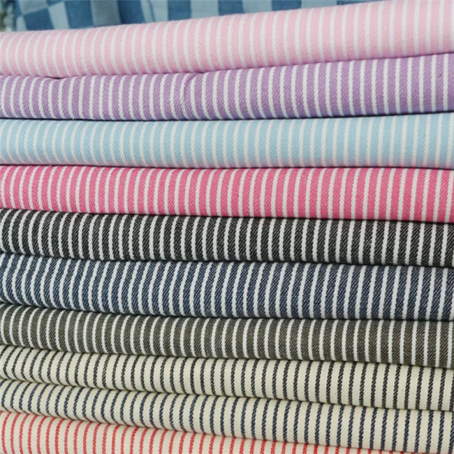 Cotton stripe denim fabric for jeans