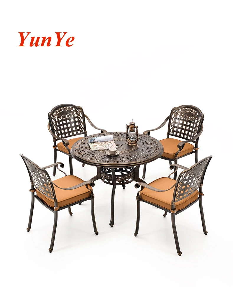 
Outdoor cast aluminum tables and chairs outdoor courtyard tables and chairs iron leisure three to five sets of garden outdoor 