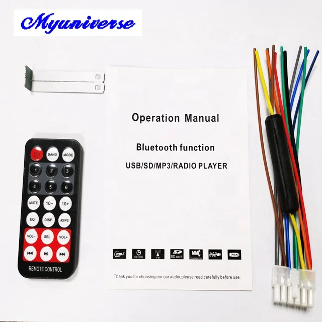 
2019 New style 12V car mp3 player with usb sd fm bluetooth remote control 