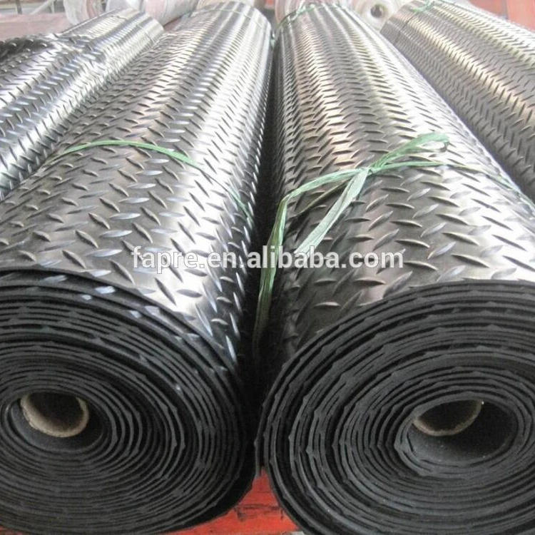 Anti-slip diamond checker runner willow leaf rubber matting for  bus Garage rubber floor