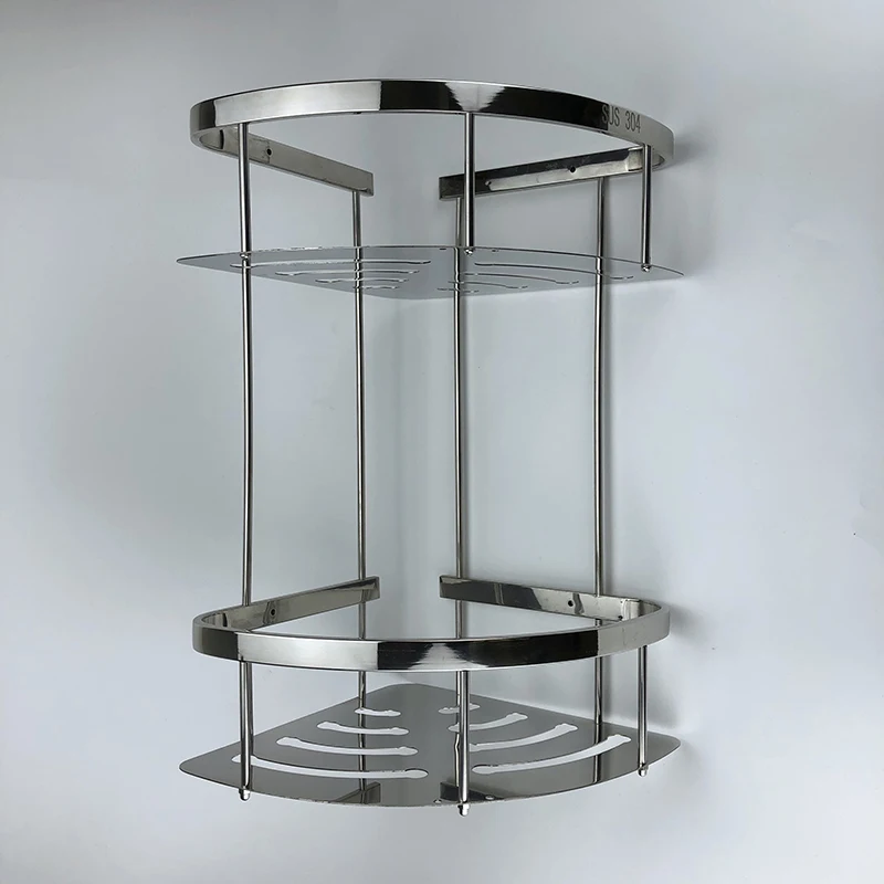 
Wall mounted bathroom shelves 2 tier 304 stainless steel shower rack 