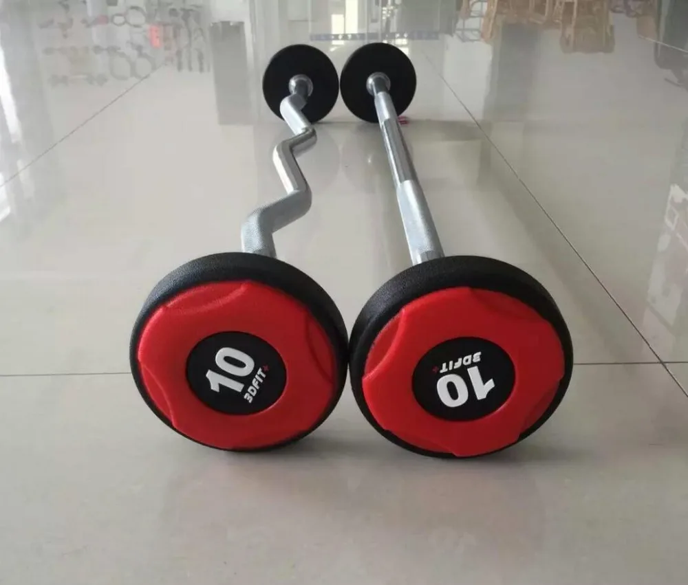 Qido пластины черные прочные фиксированные штанги PU штанги оборудование для спортзала