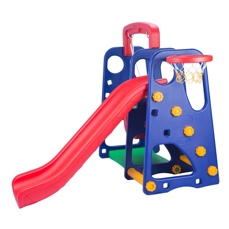 Popular kids plastic slide with swing baby indoor playground toys for kindergarten