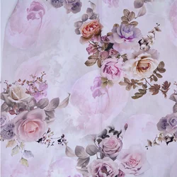 Keqiao wholesale market 30X30 woven 100% rayon plain satin flower print fabric