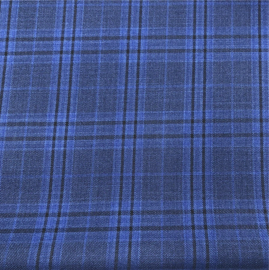 Новинка 85% полиэстер 15% искусственный материал клетчатый текстурированный твидовый мужской костюм брюки TR тканая ткань stock lot textile поставщик