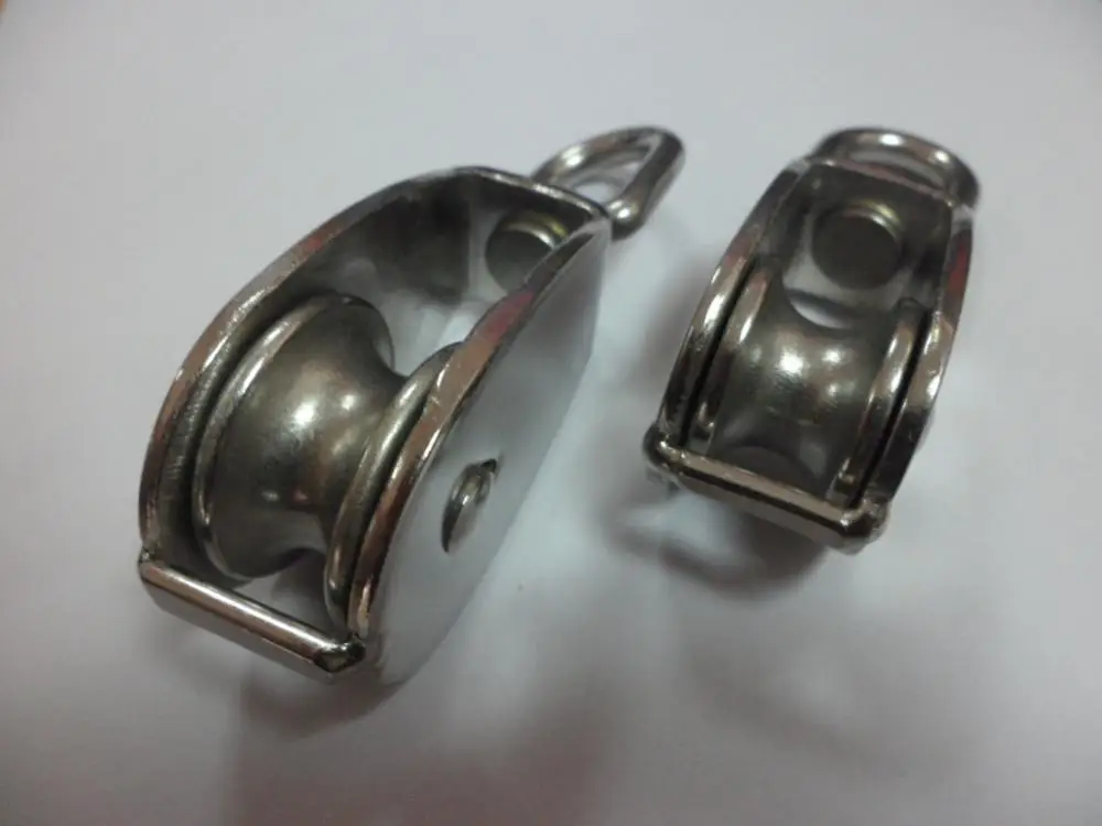 M20 High Quality Stainless Steel Heavy Steel Single Wheel Swivel Lifting Rope Pulley Block 304