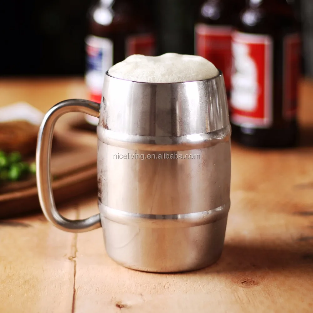 Excellent Stainless Steel Beer Barrel Mug 14oz / 400ml