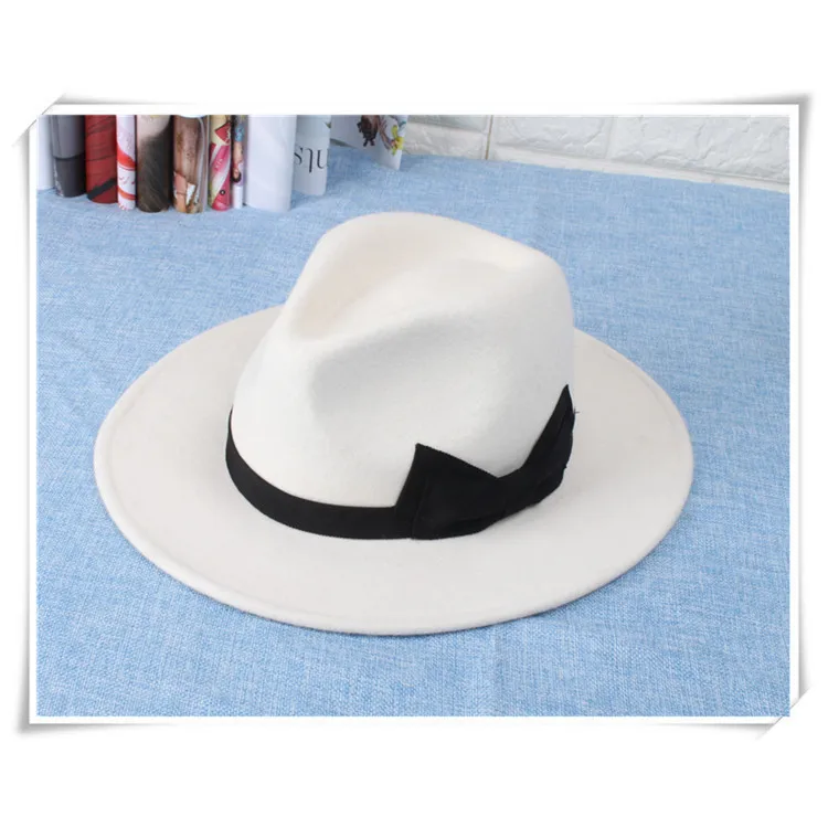 MICHAEL JACKSON MJ wool felt White panama hat Fedora Wool Hat Cap Costume hat white wool