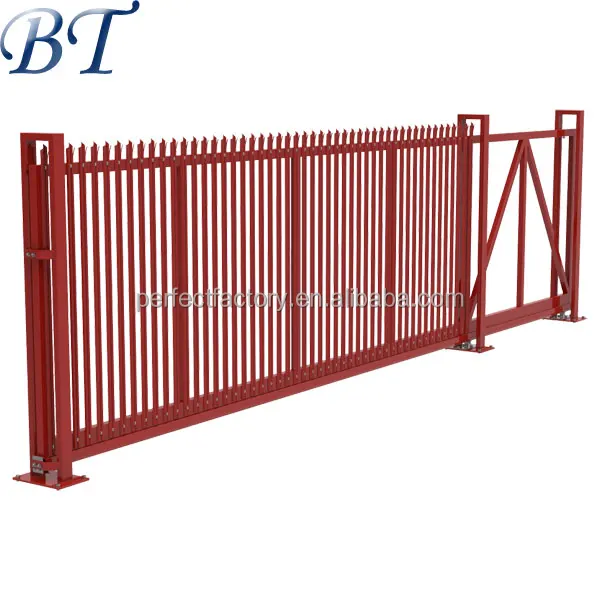 
High Quality palisade /palisade fence / galvanised steel picket palisade sliding gate 