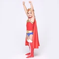 Superman baby girl dress cosplay costume hottest style with cloak leather kids halloween performance dance dress