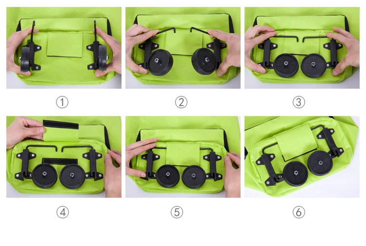 Folding Portable Fashion Unisex Durable Travel Luggage Bag Compass Trolley Bag Reusable Vegetable Market Bags