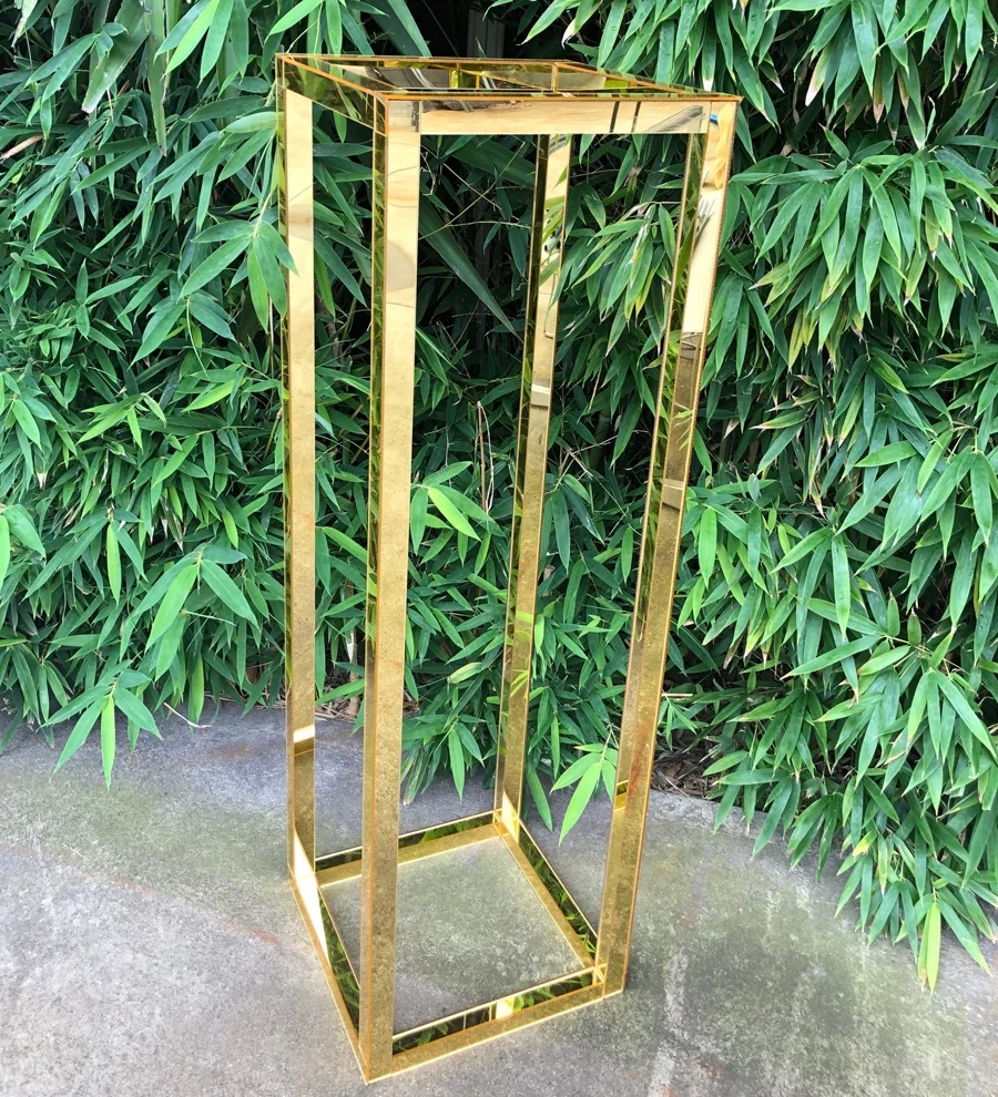 Wedding  Gold Plating Metal Flower stand Geometric Wedding Centerpiece Square flower stand