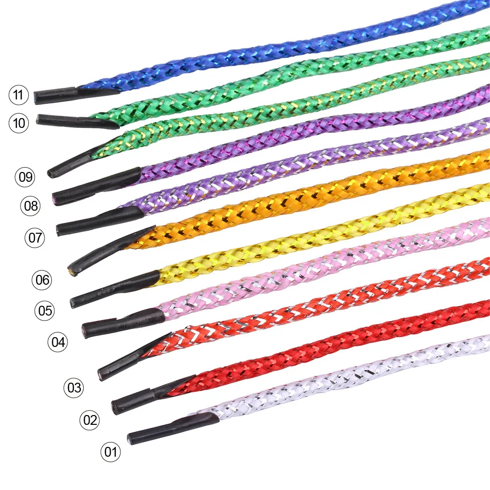 Custom wholesale  4.5 mm diameter 35 cm length low elastic gold sliver wire polyester handle rope