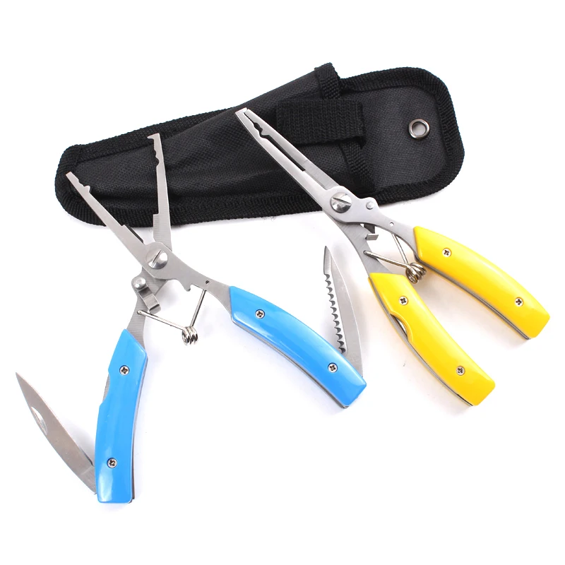 Professional Multi Function Fishing Accessories Scissors Plastic Handle Fishing Pliers Tools