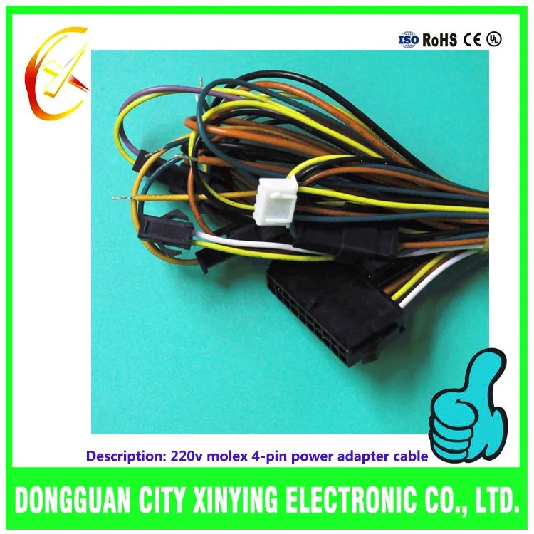 Быстрая доставка 220 В molex 4-контактный разъем питания кабель-адаптер