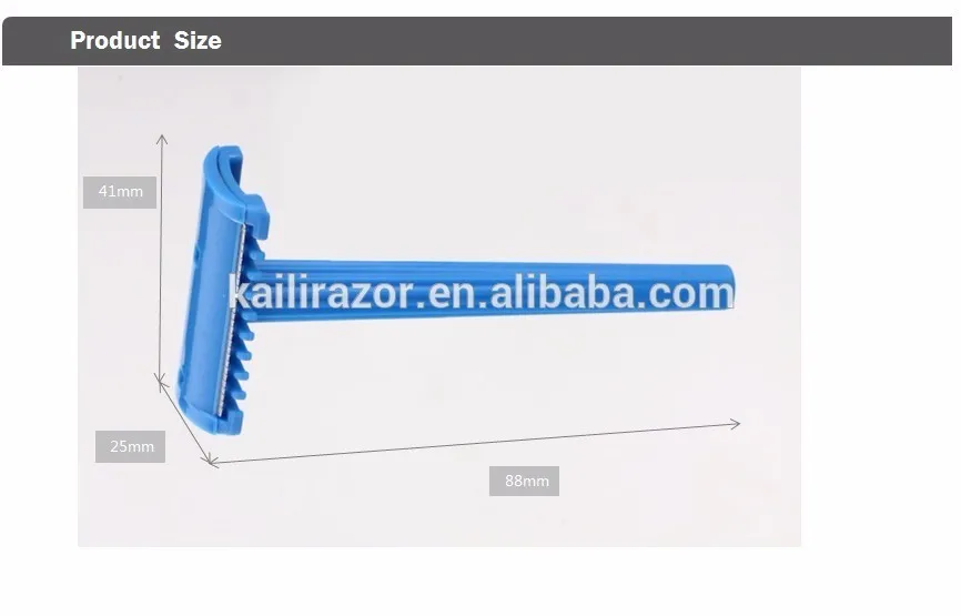 Single blade safety razor with comb, plastic handle and fixed head for shaving