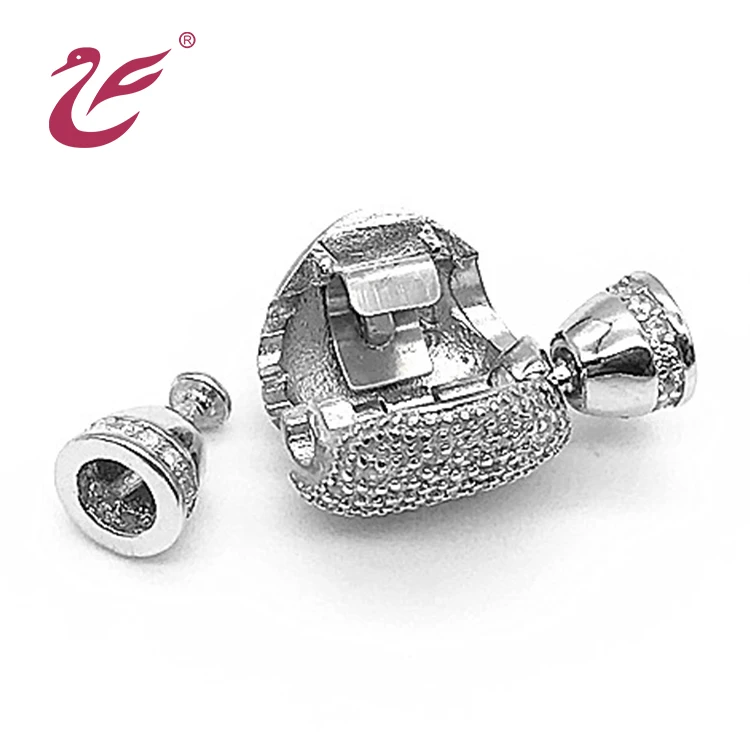 Fancy jewelry 925 sterling silver custom jewelry heart clasp manufacturer clasps for necklace and bracelet