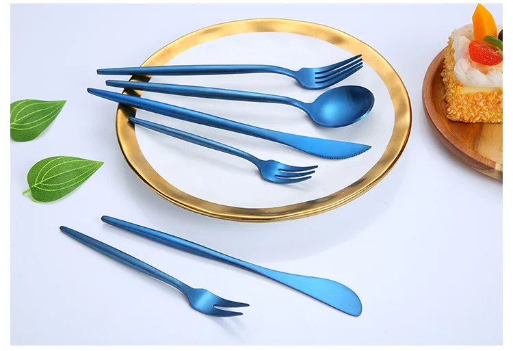 
Western dinner set blue black steak dessert coffee spoon 304 stainless steel knife and fork spoon 