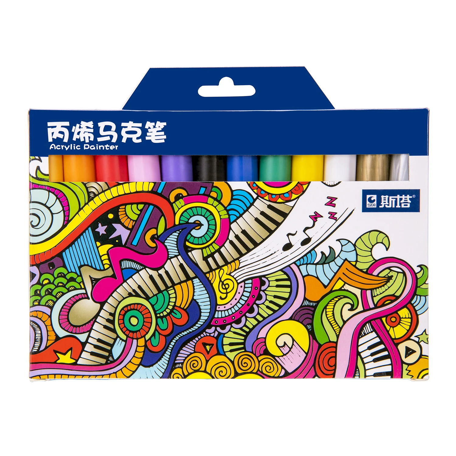 amazon hot selling permanent paint pens for plastic glass rock and any surface sta 12 colors water based acrylic marker pen