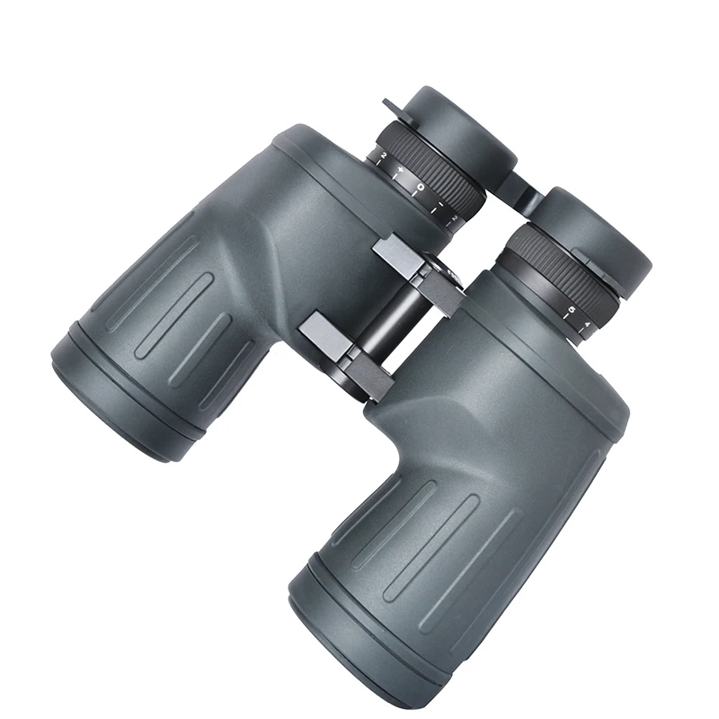 binoculars with a 10x50 magnification, a rangefinder, and a night vision scope.