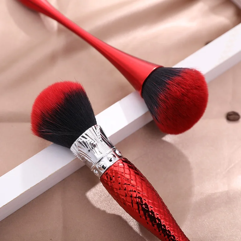 2019 Fangxia Professional Private Label Fiber Hair Plastic Handle Foundation Blush Brush Makeup Brush Nail Mermaid Brush