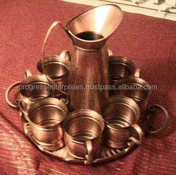 Pure Solid Copper Mug and Charger Plate for serving Moscow Mule