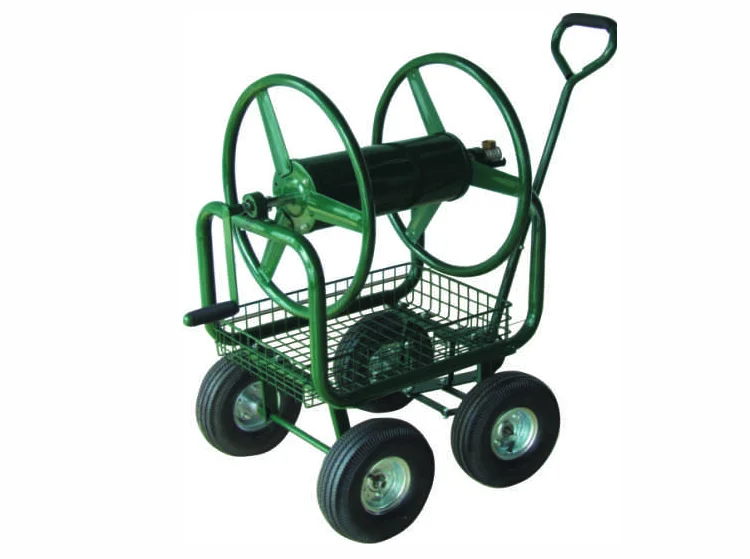 Four Wheel Portable Water Pipe Tool Garden Hose Reel Cart
