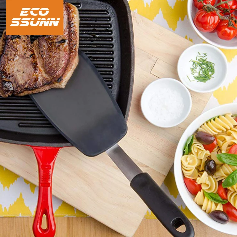 Non-Stick silicone frying cooking Kitchen cookware pizza egg fish slotted shovel Scraper turner spatula