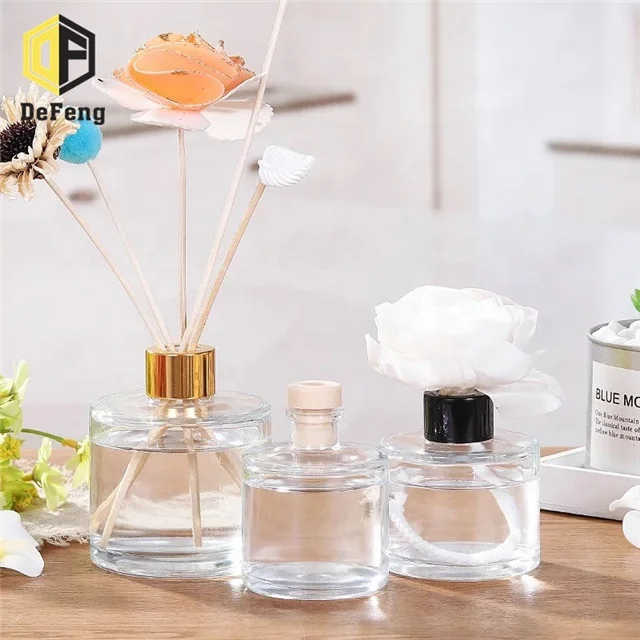 
50ml 100ml 200ml Round glass home scent perfume diffuer bottle 