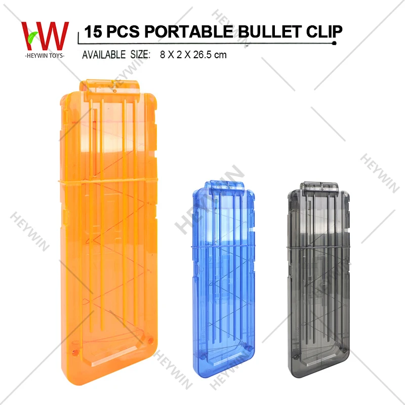 Soft Bullet Clips Magazine Clip 15 Bullets Ammo Cartridge Dart EVA GUN Accessories of 15 Darts (HM22H)