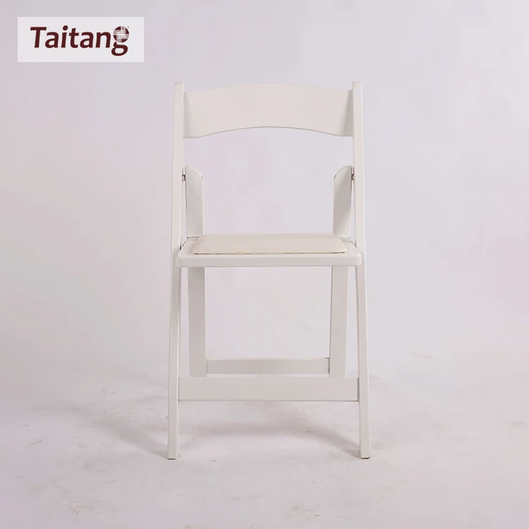 Wholesale White Resin Folding Chair/plastic Chair With Padded Seat
