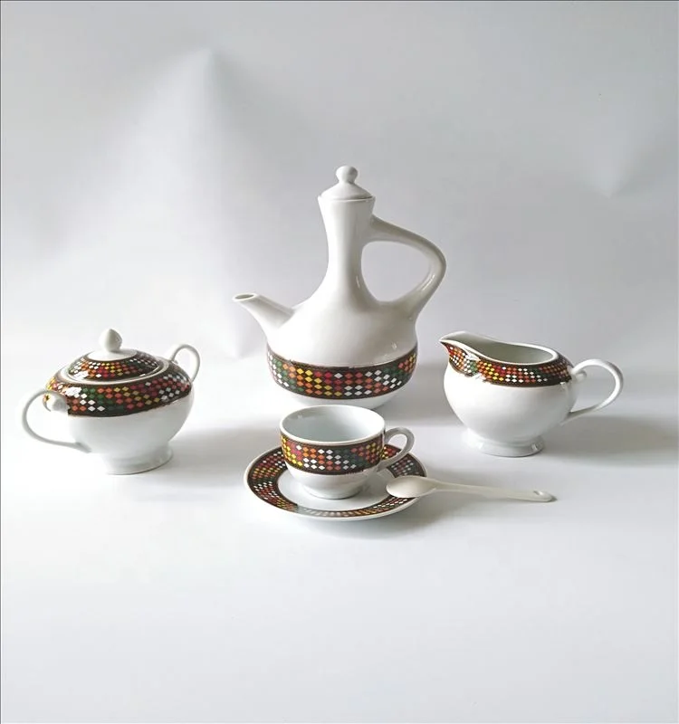 2021 new design 17pcs ethiopian coffee set tilet design for coffee ceremony traditional culture