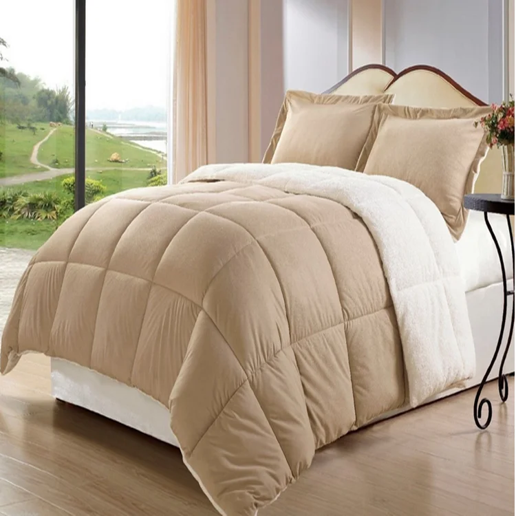 
Super soft microfiber sherpa blanket reversible alternative down comforter Super soft microfiber sherpa blanket reversible alternative down comforter