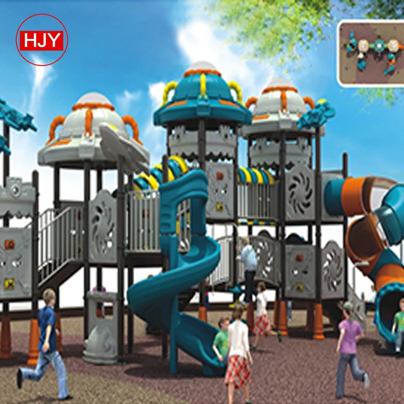 kids outdoor playground equipment play house with plastic slide