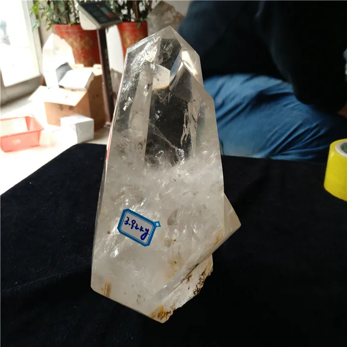 Natural rock quartz crystal wands clear crystal engraved points prism