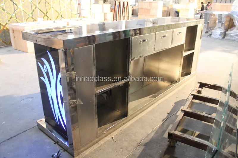 Color changing hotel long reception counter/desk