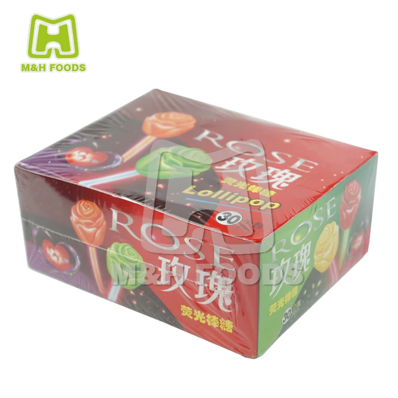 Rose Fruity Fluorescence Lollipop Candy