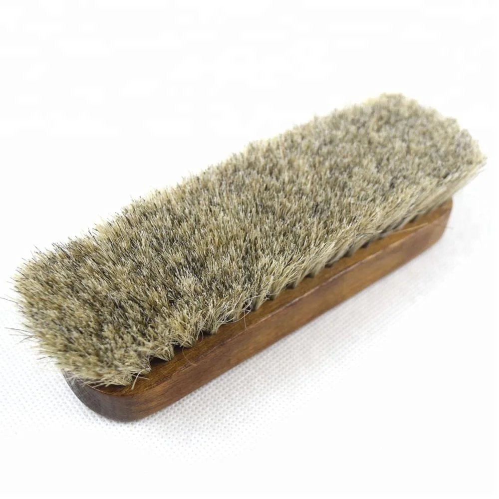 Newest Beech Wooden Handle Horse Hair Shoe Brush Wholesale