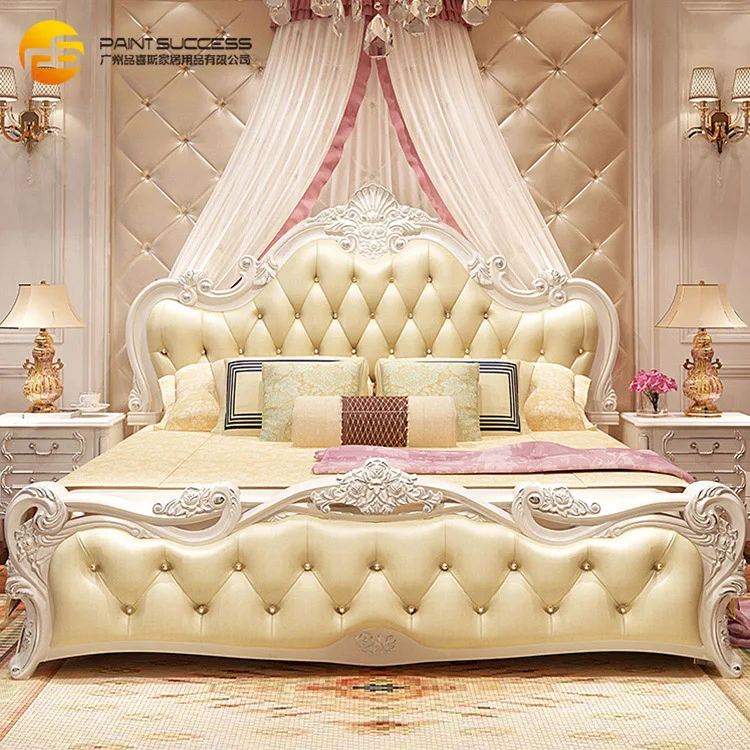 Custom French Classic furniture solid wood bed Europe and America style home furniture bed