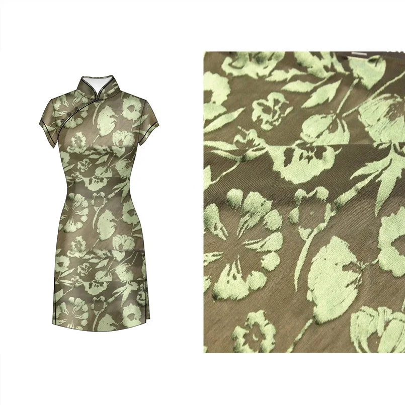 new  burnout velvet fabric polyester price per meter women night dress